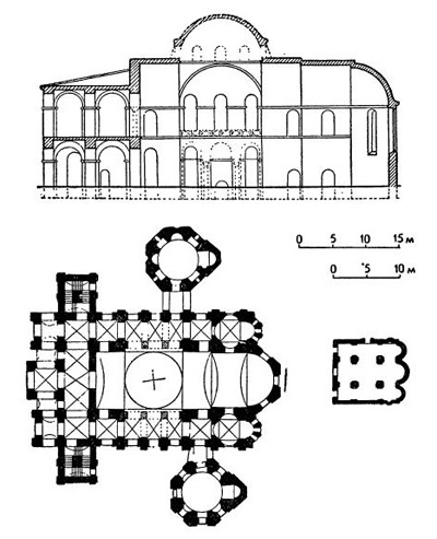 Церкви в Малой Азии: Дере-Аси, VIII—IX вв. (план и разрез); Улади, X—XII вв.