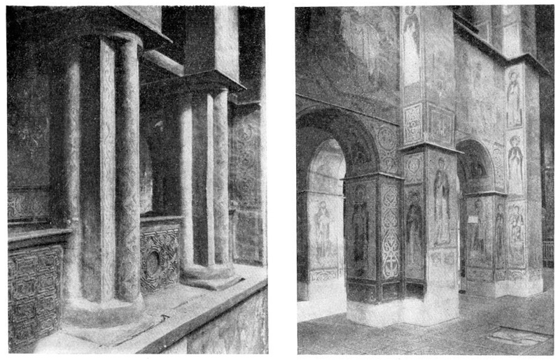 Киев. Софийским собор. Аркады на хорах; фрагмент интерьера центрального нефа