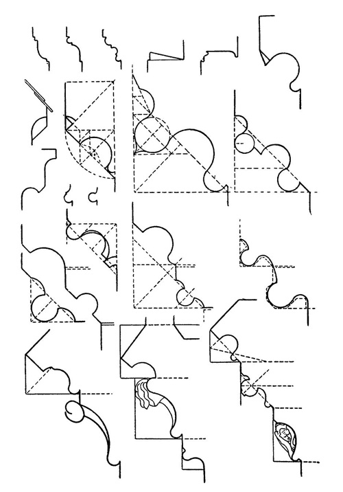 Типы профилей карнизов (схема)