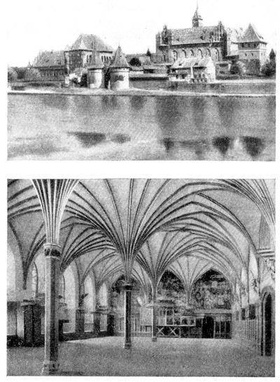 Мариенбург. Замок. Общий вид и рыцарский зал дворца